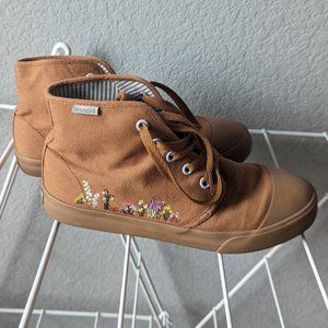 Bangs Sahara Sand Floral High Top Womens Size 6.5